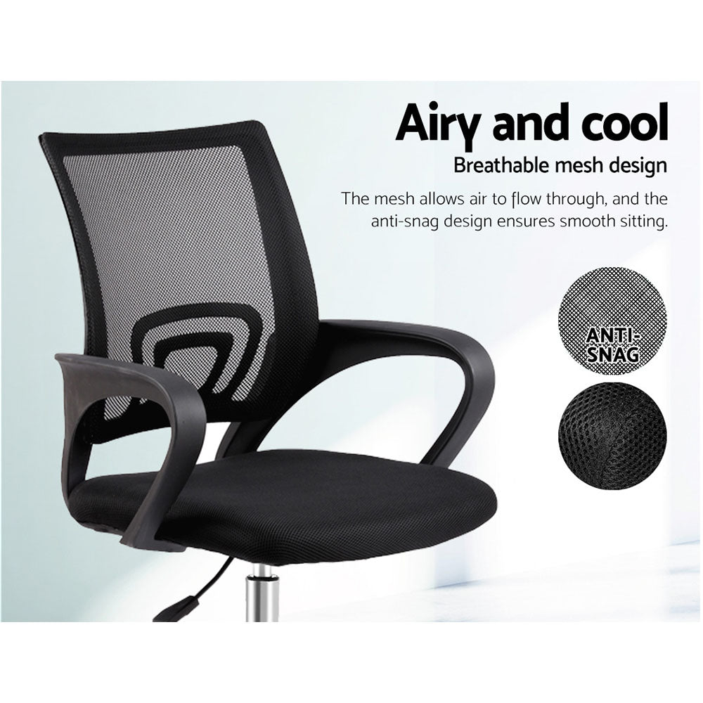 Artiss Mesh Office Chair Mid Back Black-Office Chairs-PEROZ Accessories