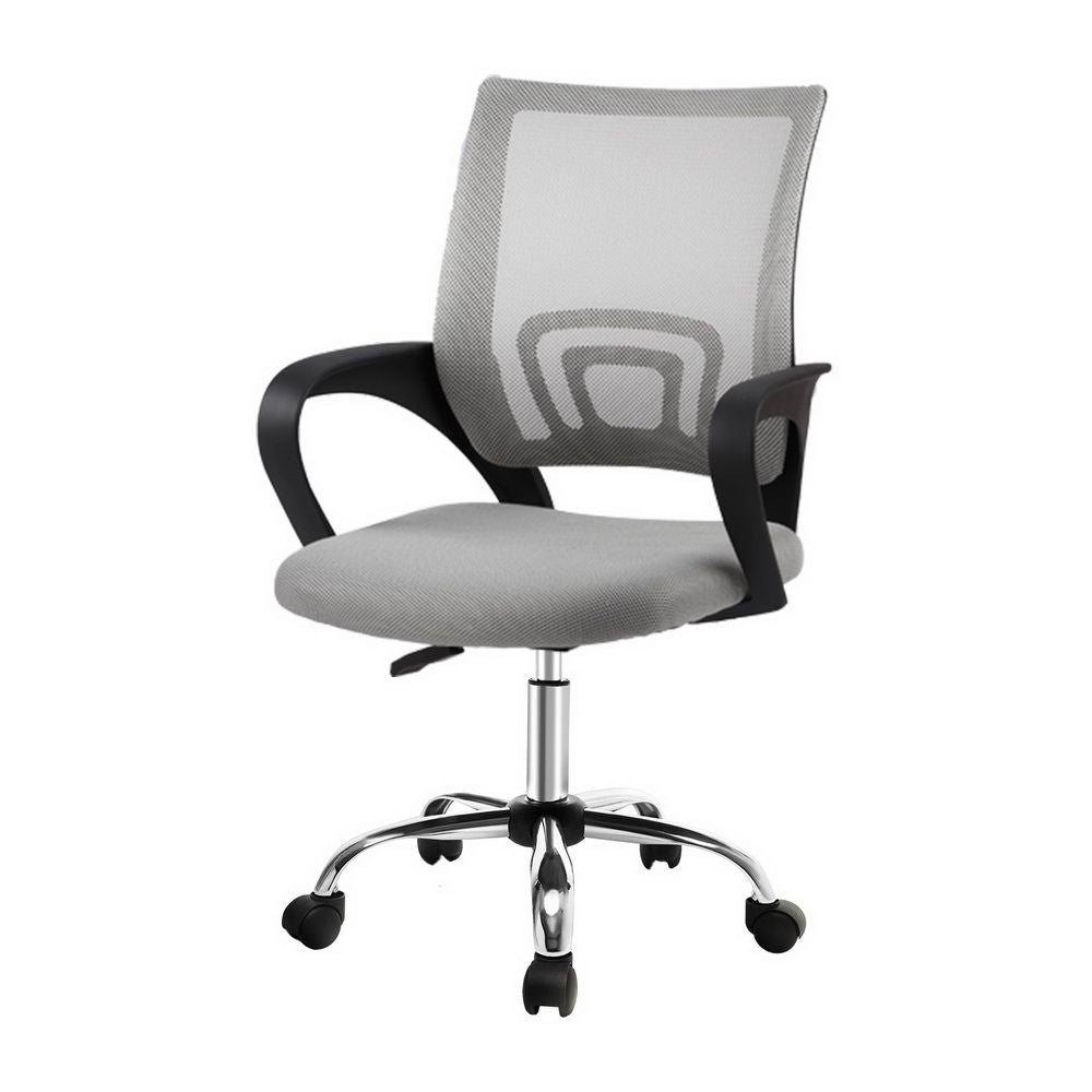 Artiss Mesh Office Chair Mid Back Grey-Office Chairs-PEROZ Accessories