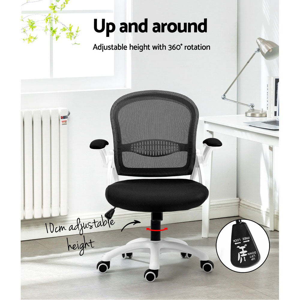 Artiss Mesh Office Chair Mid Back Black-Office Chairs-PEROZ Accessories