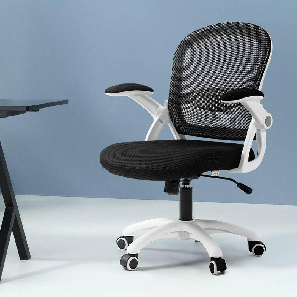 Artiss Mesh Office Chair Mid Back Black-Office Chairs-PEROZ Accessories