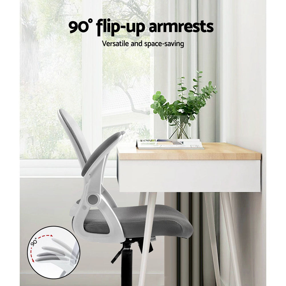 Artiss Mesh Office Chair Mid Back Grey-Office Chairs-PEROZ Accessories
