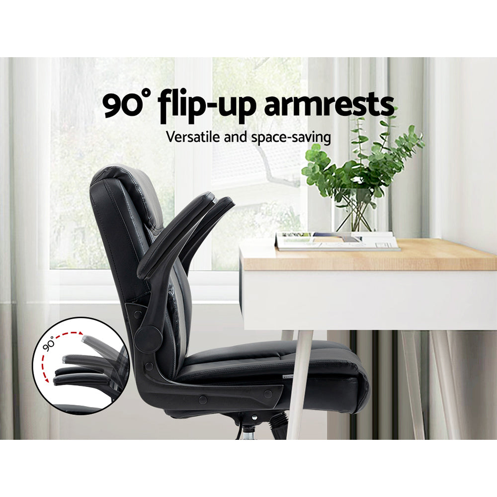 Artiss Executive Office Chair Mid Back Black-Office Chairs-PEROZ Accessories