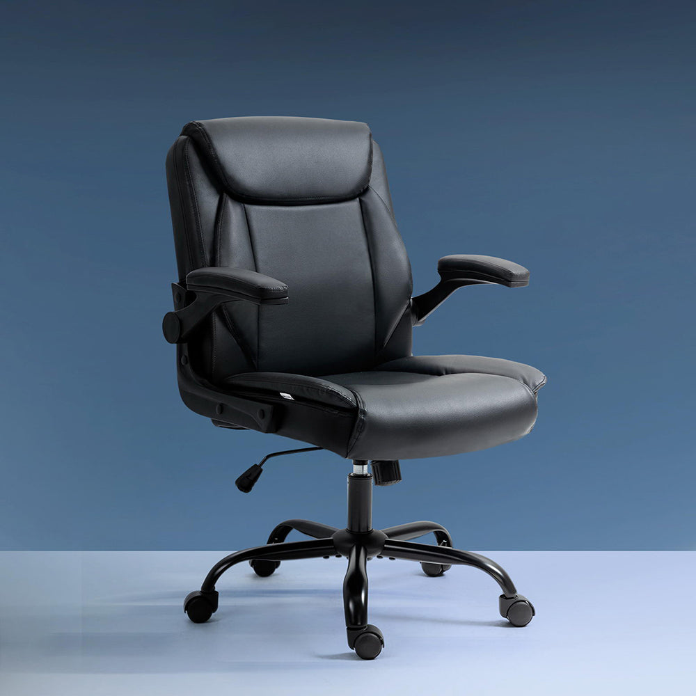 Artiss Executive Office Chair Mid Back Black-Office Chairs-PEROZ Accessories