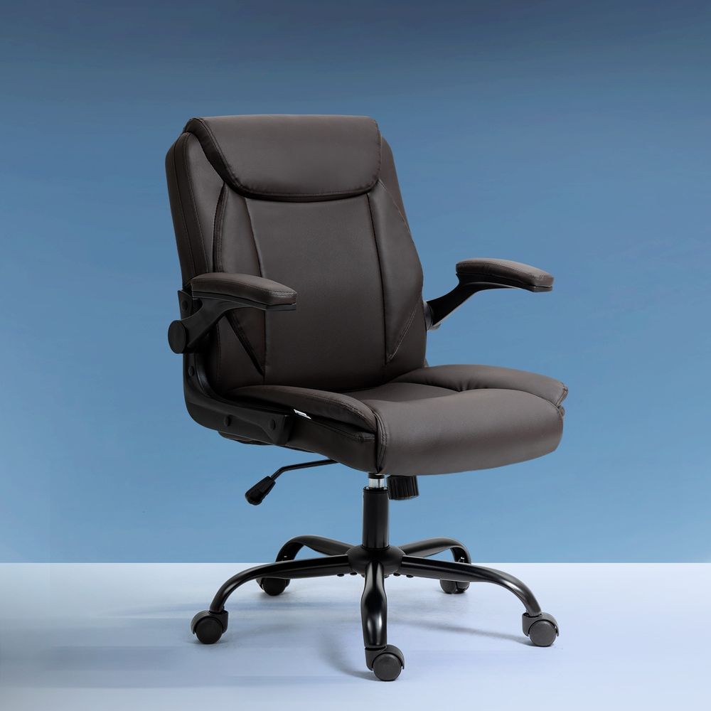Artiss Executive Office Chair Mid Back Brwon-Office Chairs-PEROZ Accessories