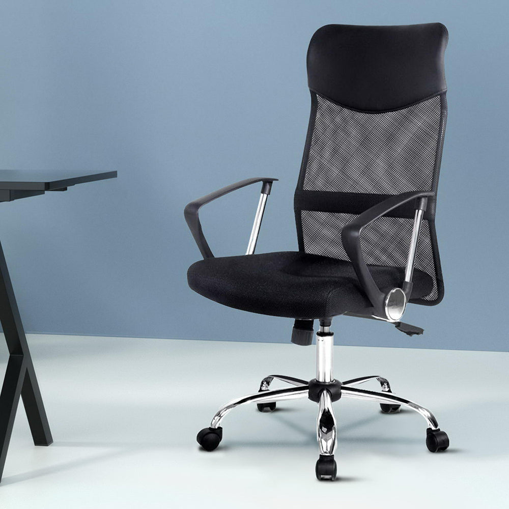 Artiss Mesh Office Chair High Back Black-Furniture > Office-PEROZ Accessories