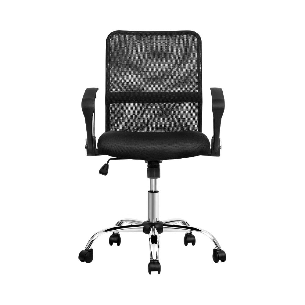 Artiss Mesh Office Chair Mid Back Black-Furniture > Office-PEROZ Accessories