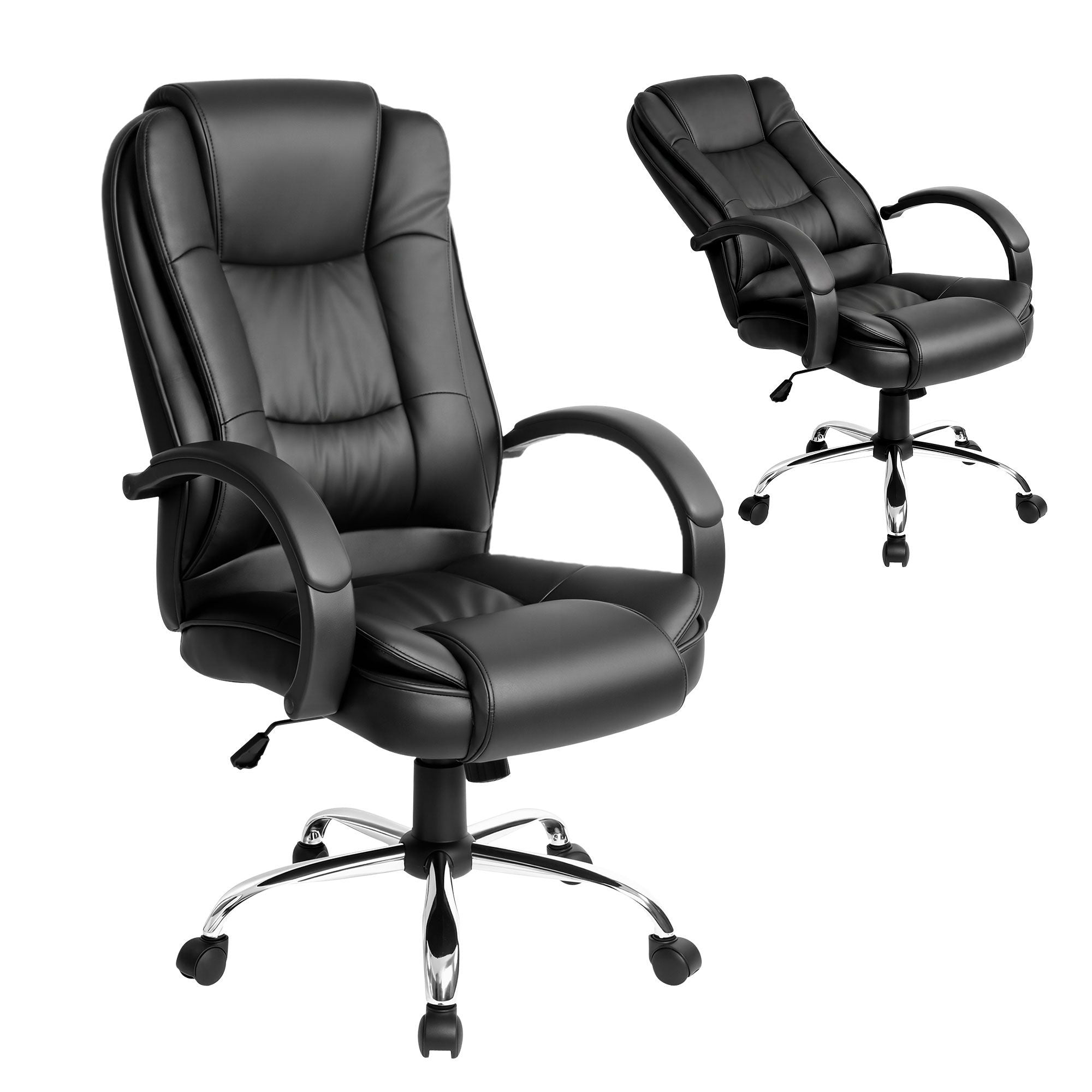 Artiss Executive Office Chair Leather Tilt Black-Furniture > Office-PEROZ Accessories
