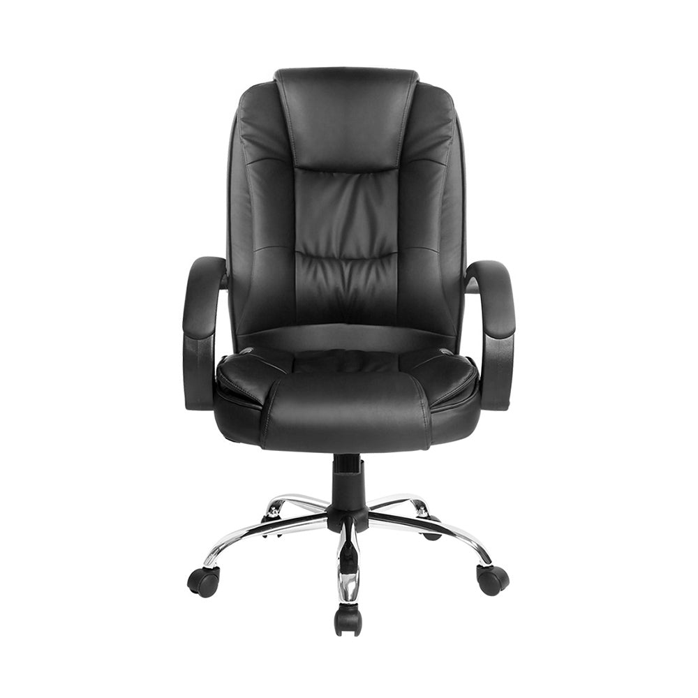 Artiss Executive Office Chair Leather Tilt Black-Furniture > Office-PEROZ Accessories