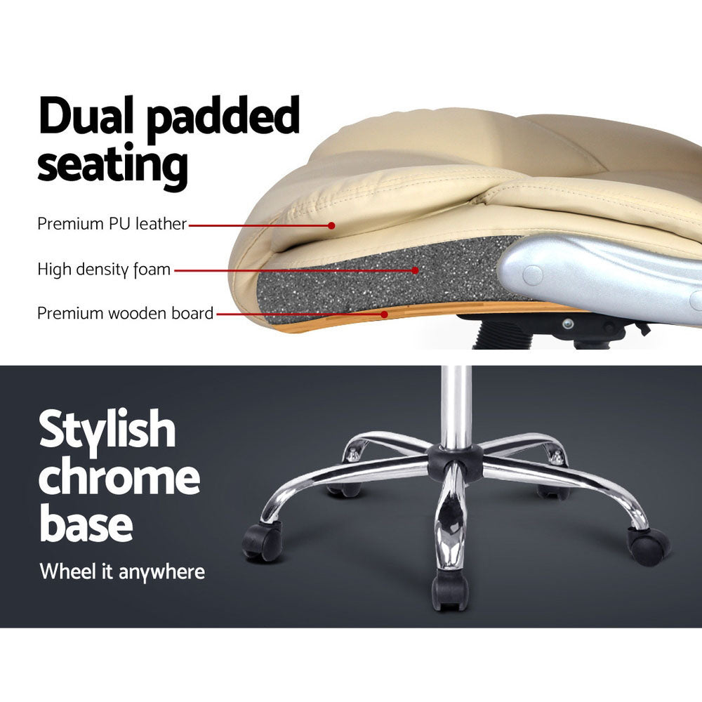 Artiss Executive Office Chair Leather Tilt Beige-Furniture > Office-PEROZ Accessories