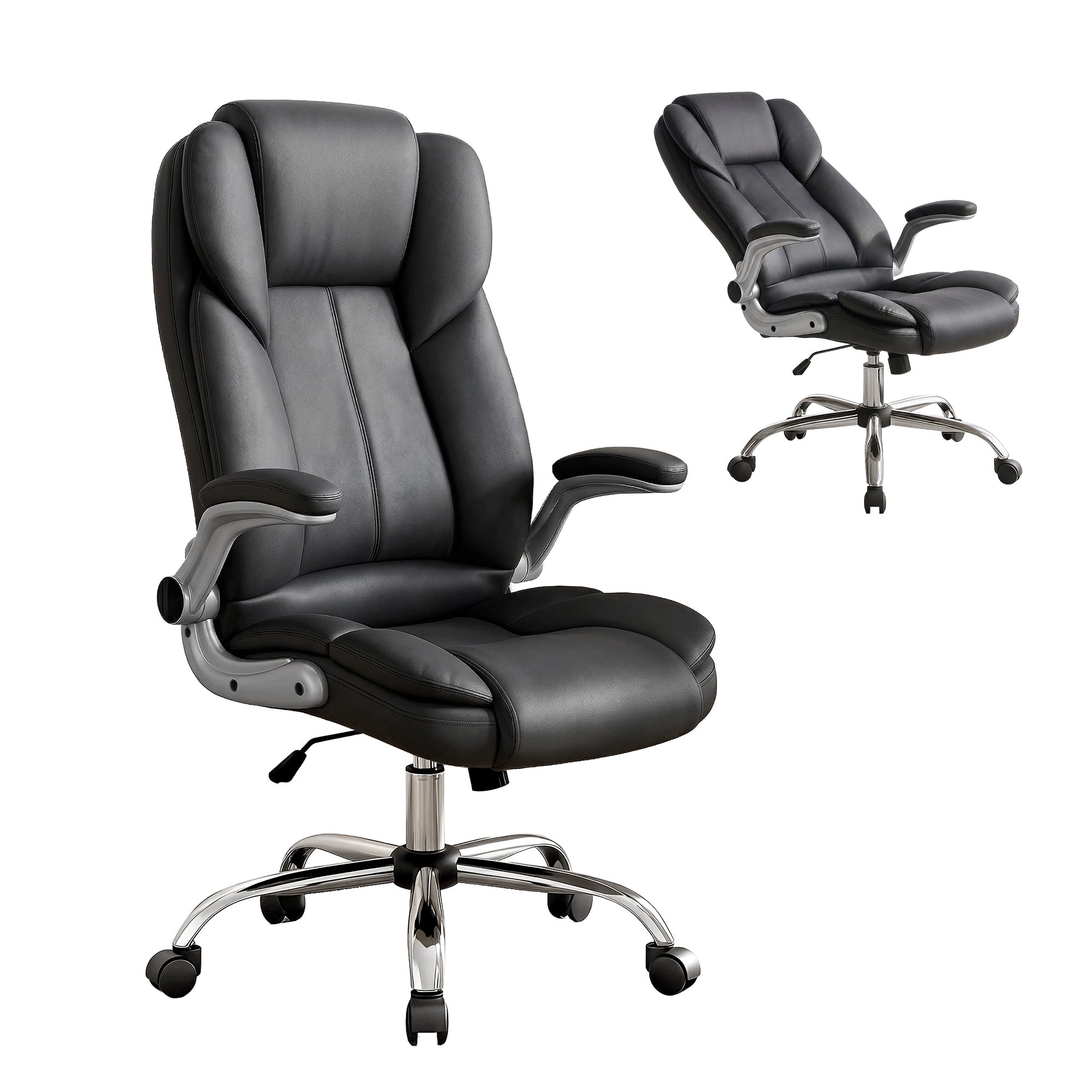 Artiss Executive Office Chair Leather Tilt Black-Furniture > Office-PEROZ Accessories