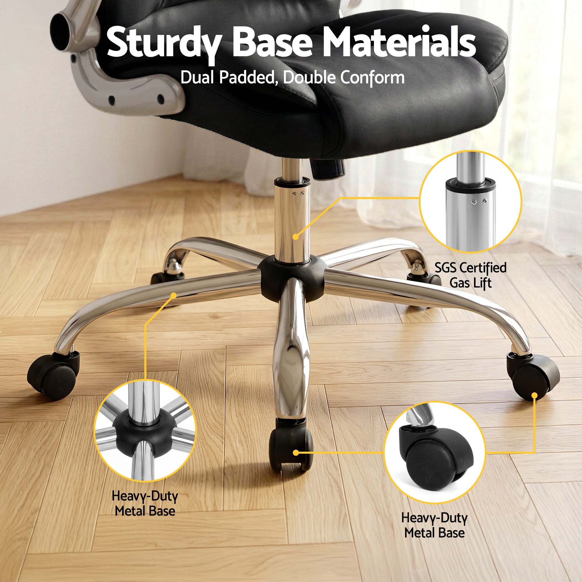 Artiss Executive Office Chair Leather Tilt Black-Furniture > Office-PEROZ Accessories