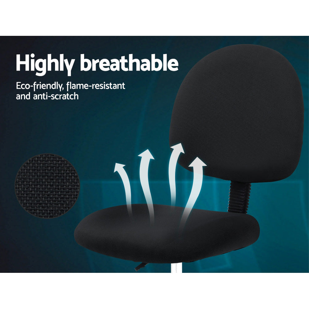 Artiss Office Chair Drafting Stool Fabric Chairs Black-Furniture > Office-PEROZ Accessories