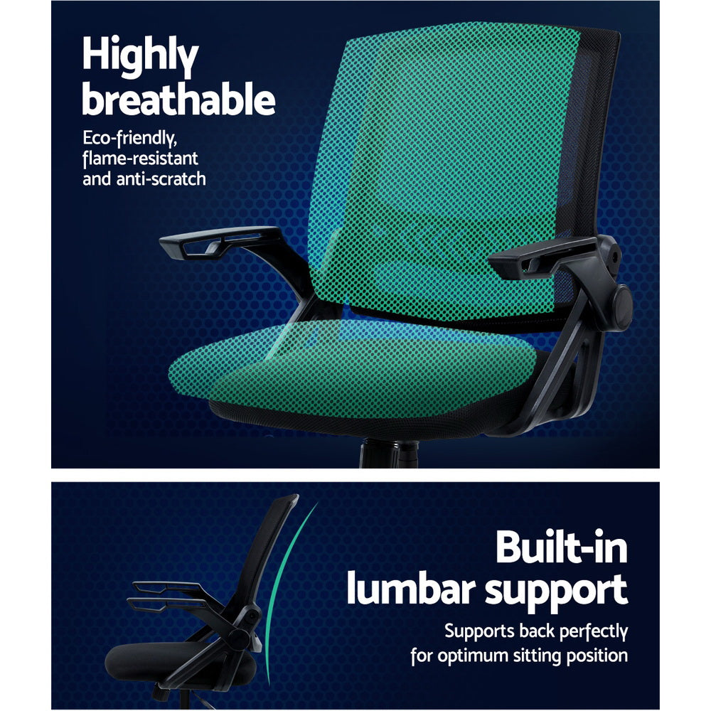 Artiss Office Chair Drafting Stool Mesh Chairs Black-Furniture > Office-PEROZ Accessories