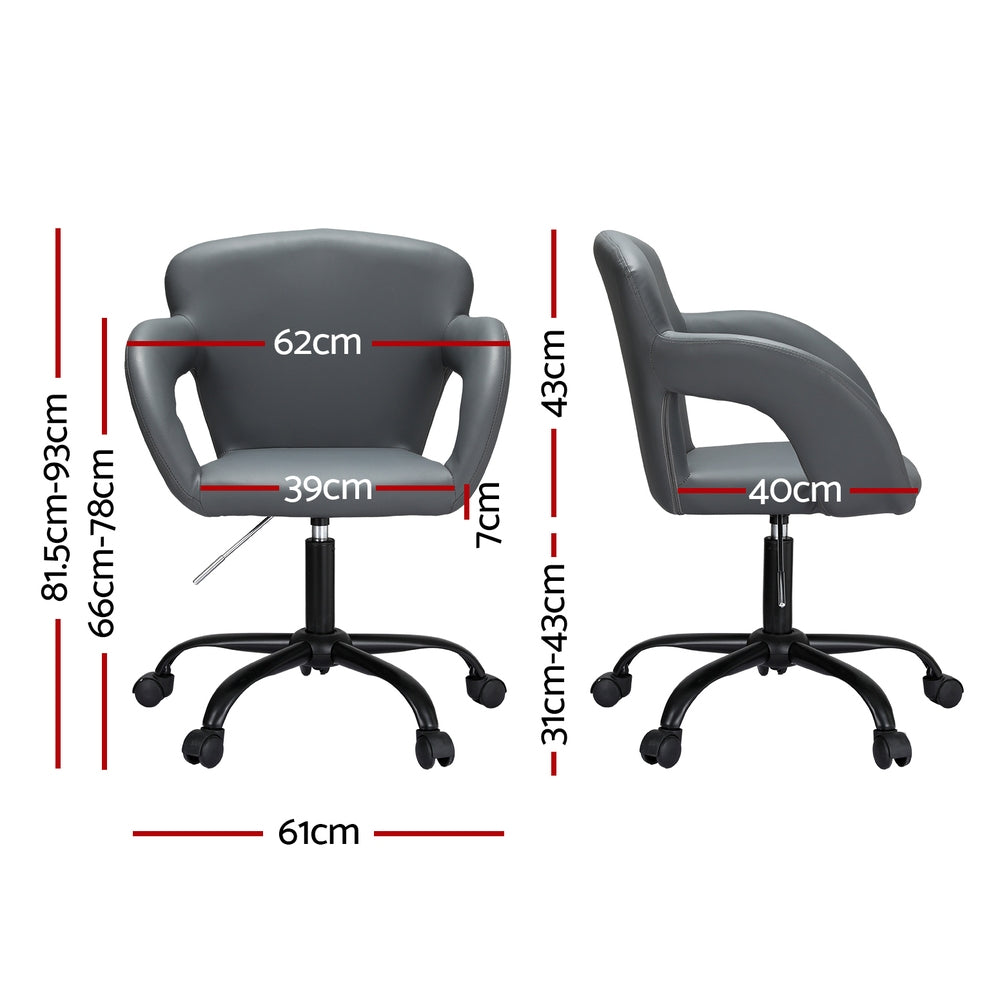 Artiss Office Chair Mid Back Grey-Furniture > Bar Stools & Chairs-PEROZ Accessories