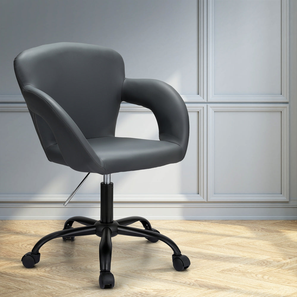 Artiss Office Chair Mid Back Grey-Furniture > Bar Stools & Chairs-PEROZ Accessories