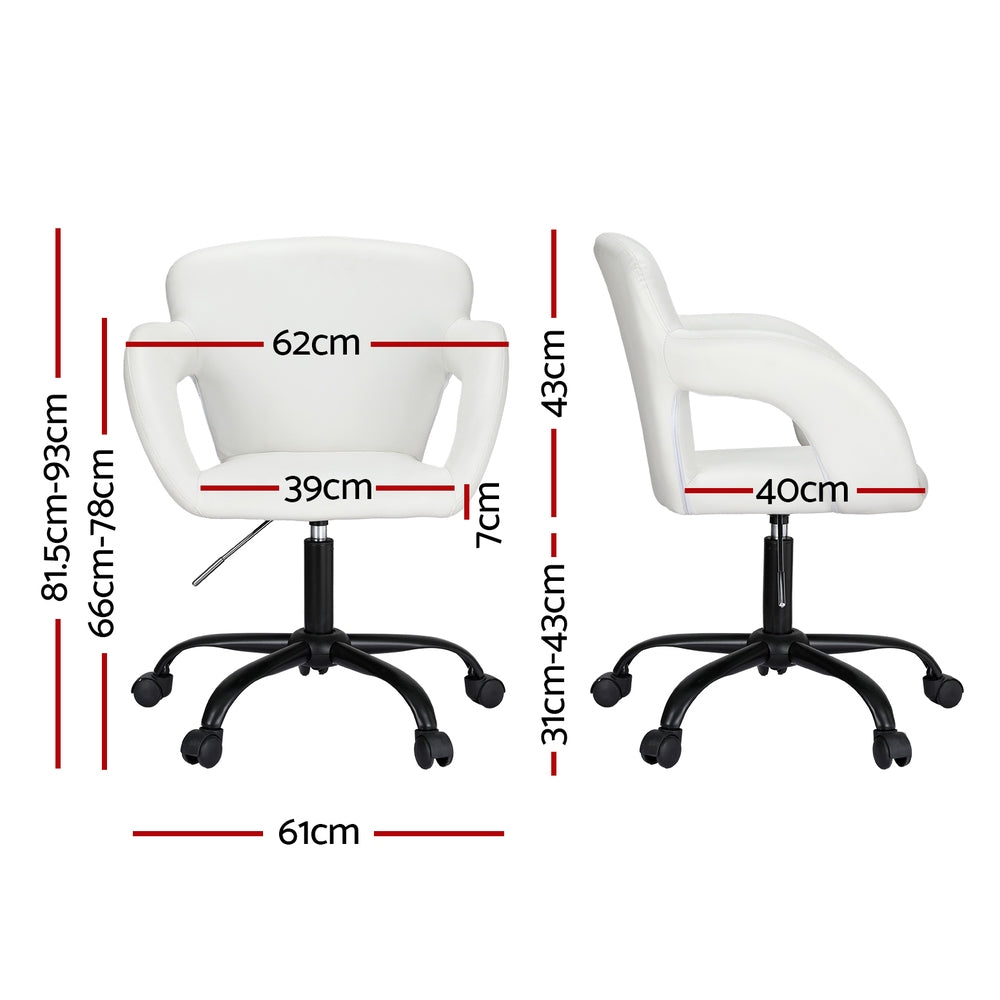 Artiss Office Chair Mid Back White-Furniture > Bar Stools & Chairs-PEROZ Accessories
