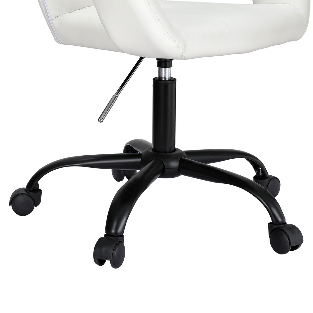 Artiss Office Chair Mid Back White-Furniture > Bar Stools & Chairs-PEROZ Accessories