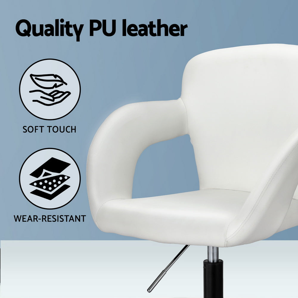 Artiss Office Chair Mid Back White-Furniture > Bar Stools & Chairs-PEROZ Accessories