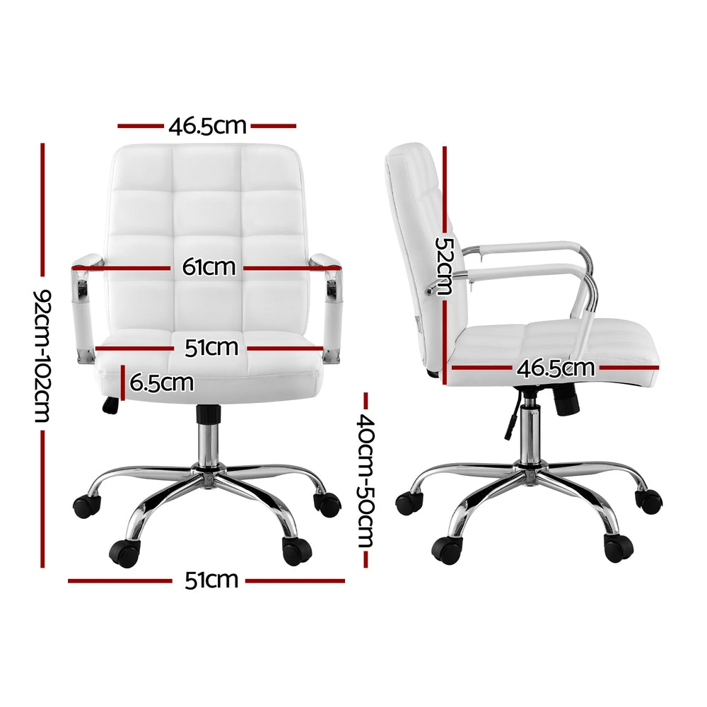 Artiss Office Chair Seat PU Work Computer Desk Chairs-Furniture > Office > Office & Desk Chairs-PEROZ Accessories