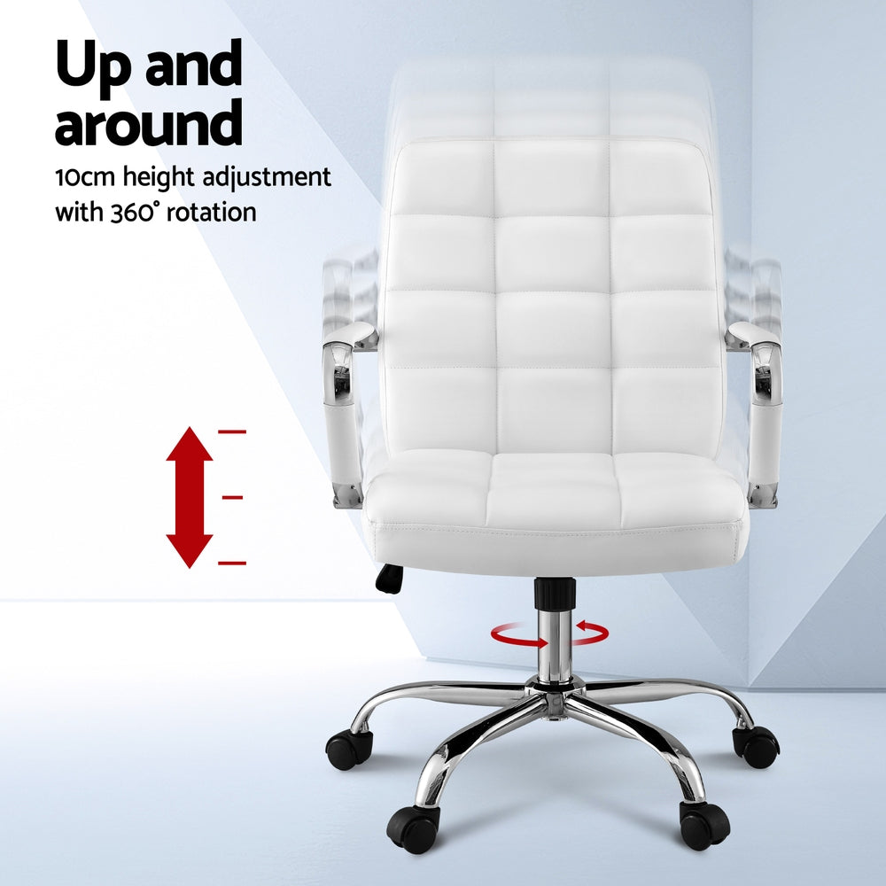 Artiss Office Chair Seat PU Work Computer Desk Chairs-Furniture > Office > Office & Desk Chairs-PEROZ Accessories