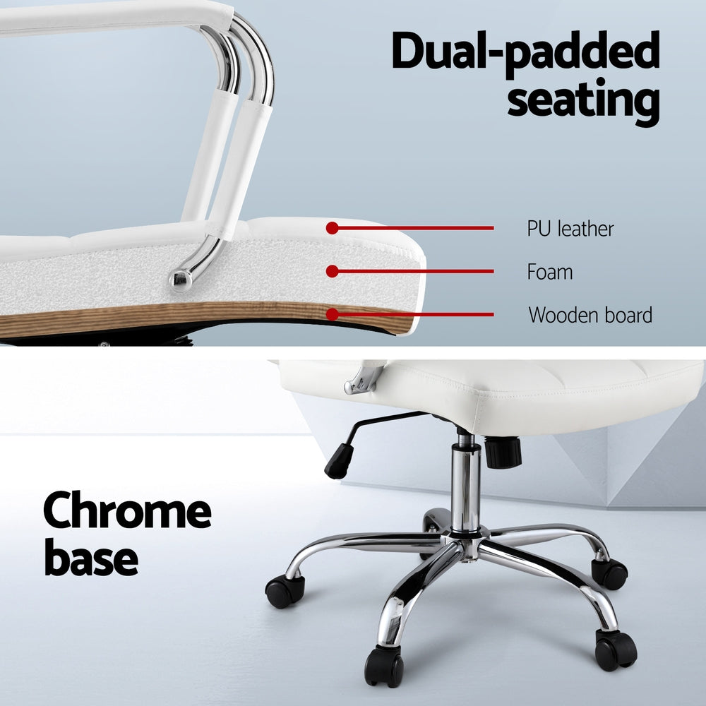 Artiss Office Chair Seat PU Work Computer Desk Chairs-Furniture > Office > Office & Desk Chairs-PEROZ Accessories