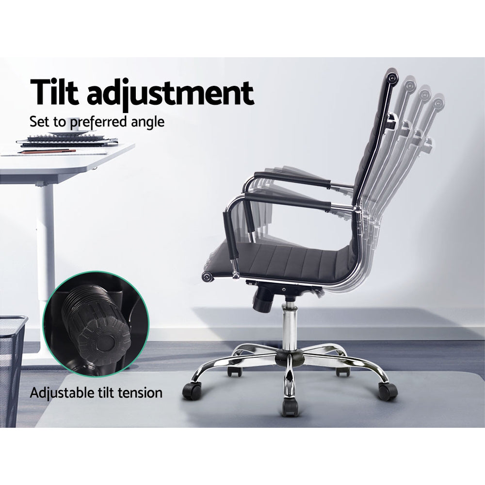 Artiss Office Chair Conference Chairs PU Leather High Back Black-Office Chairs-PEROZ Accessories
