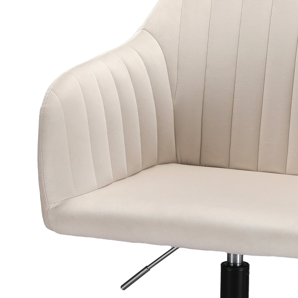 Artiss Office Chair Velvet Seat Cream-Furniture > Bar Stools & Chairs-PEROZ Accessories