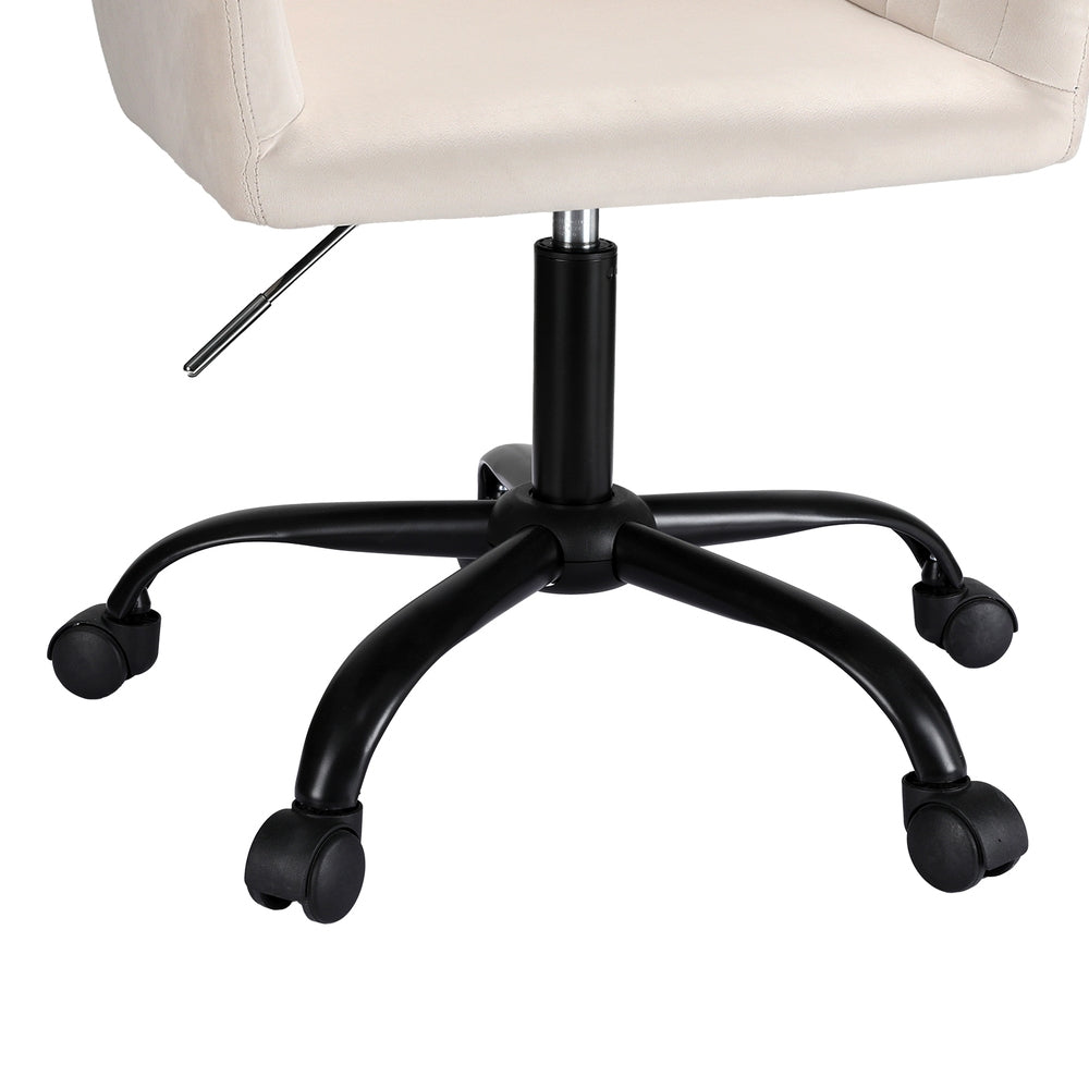 Artiss Office Chair Velvet Seat Cream-Furniture > Bar Stools & Chairs-PEROZ Accessories