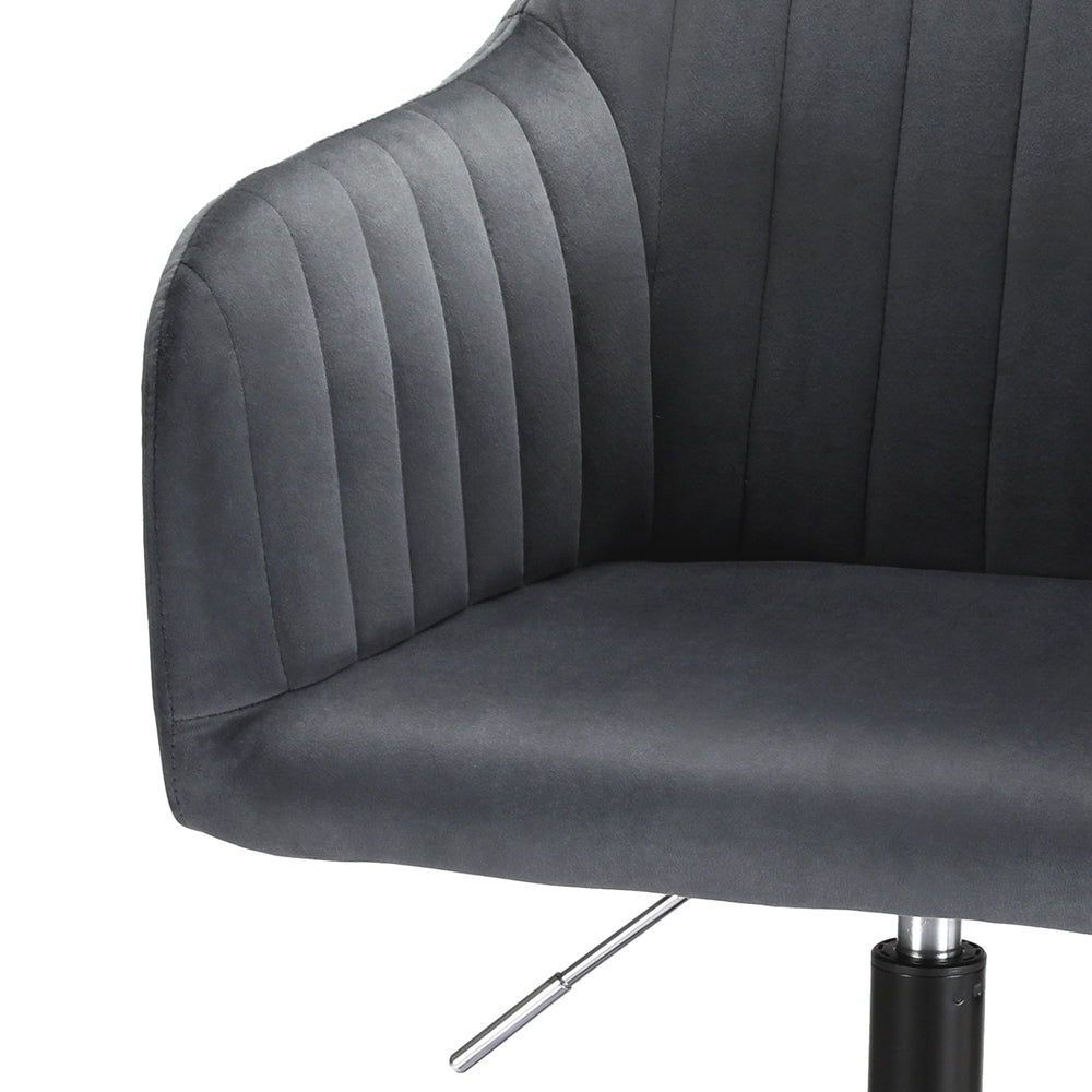 Artiss Office Chair Velvet Seat Dark Grey-Furniture > Bar Stools & Chairs-PEROZ Accessories