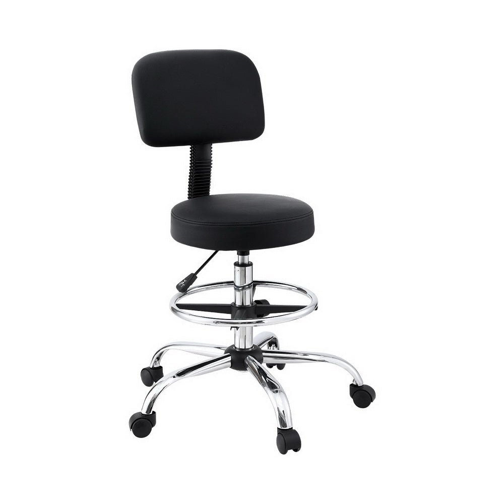 Artiss Office Chair Drafting Computer Standing Desk Chairs Ergonomic PU Black-Furniture > Office > Office & Desk Chairs-PEROZ Accessories