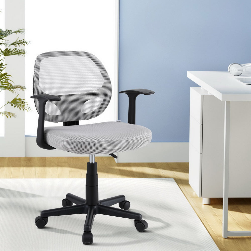 Artiss Mesh Office Chair Computer Gaming Desk Chairs Work Study Mid Back Grey-Furniture > Office > Office & Desk Chairs-PEROZ Accessories