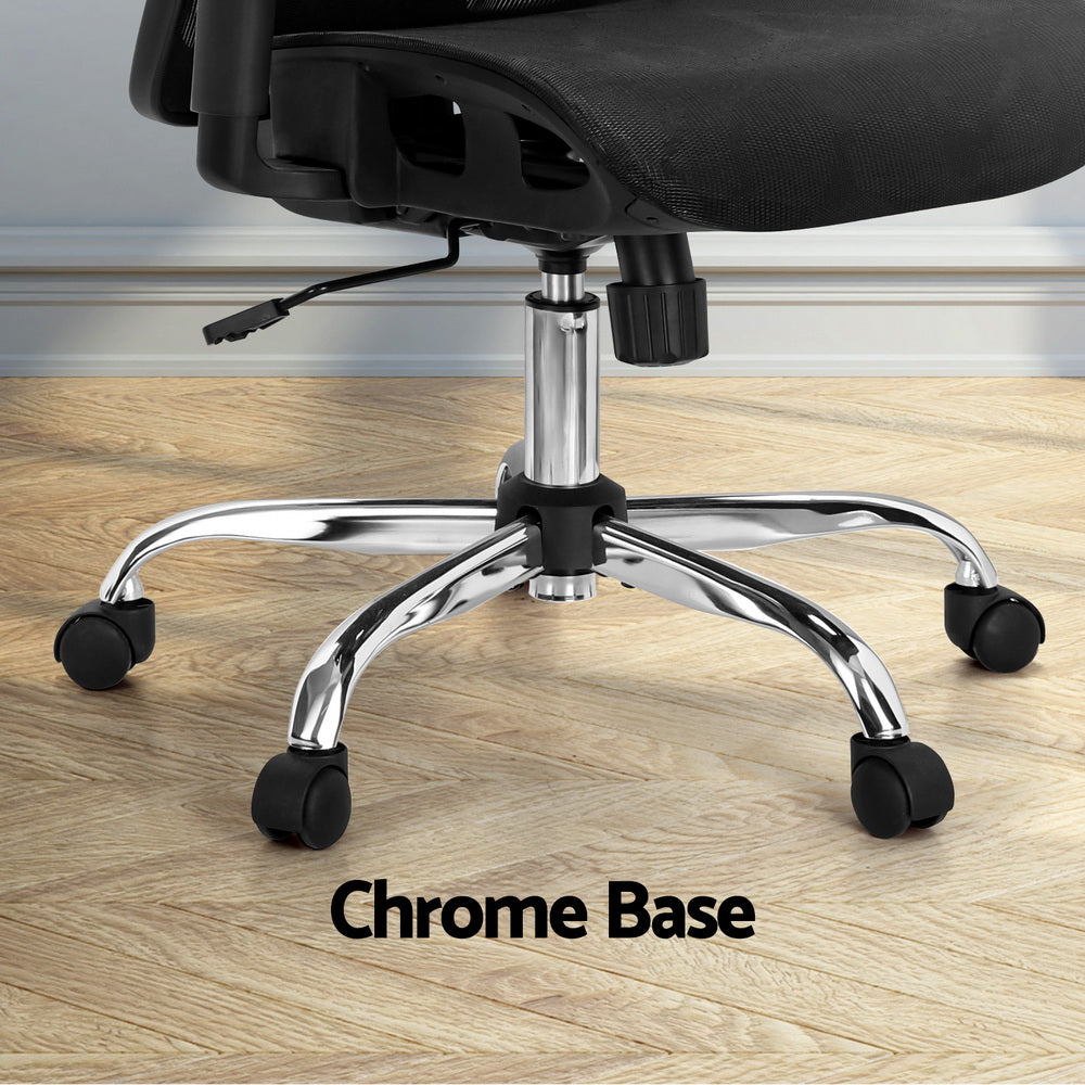Artiss Ergonomic Office Chair Recline Black-Furniture > Bar Stools & Chairs-PEROZ Accessories