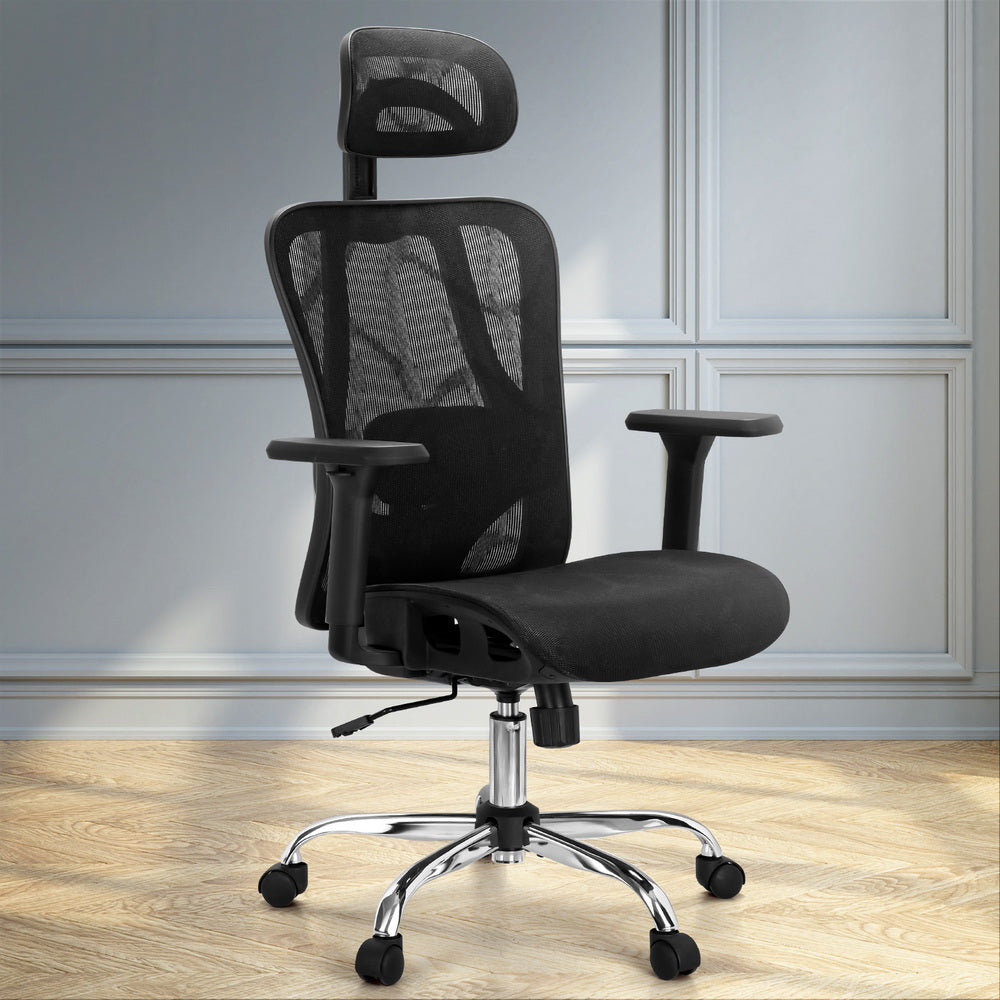 Artiss Ergonomic Office Chair Recline Black-Furniture > Bar Stools & Chairs-PEROZ Accessories