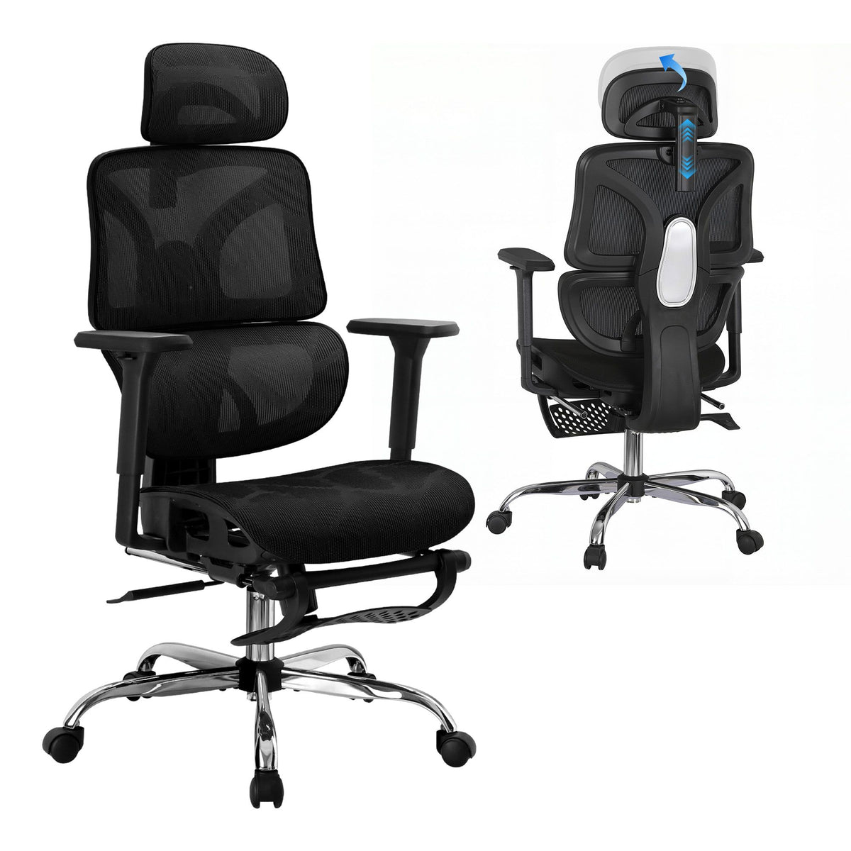 Artiss Ergonomic Office Chair Footrest Black-Furniture > Bar Stools & Chairs-PEROZ Accessories