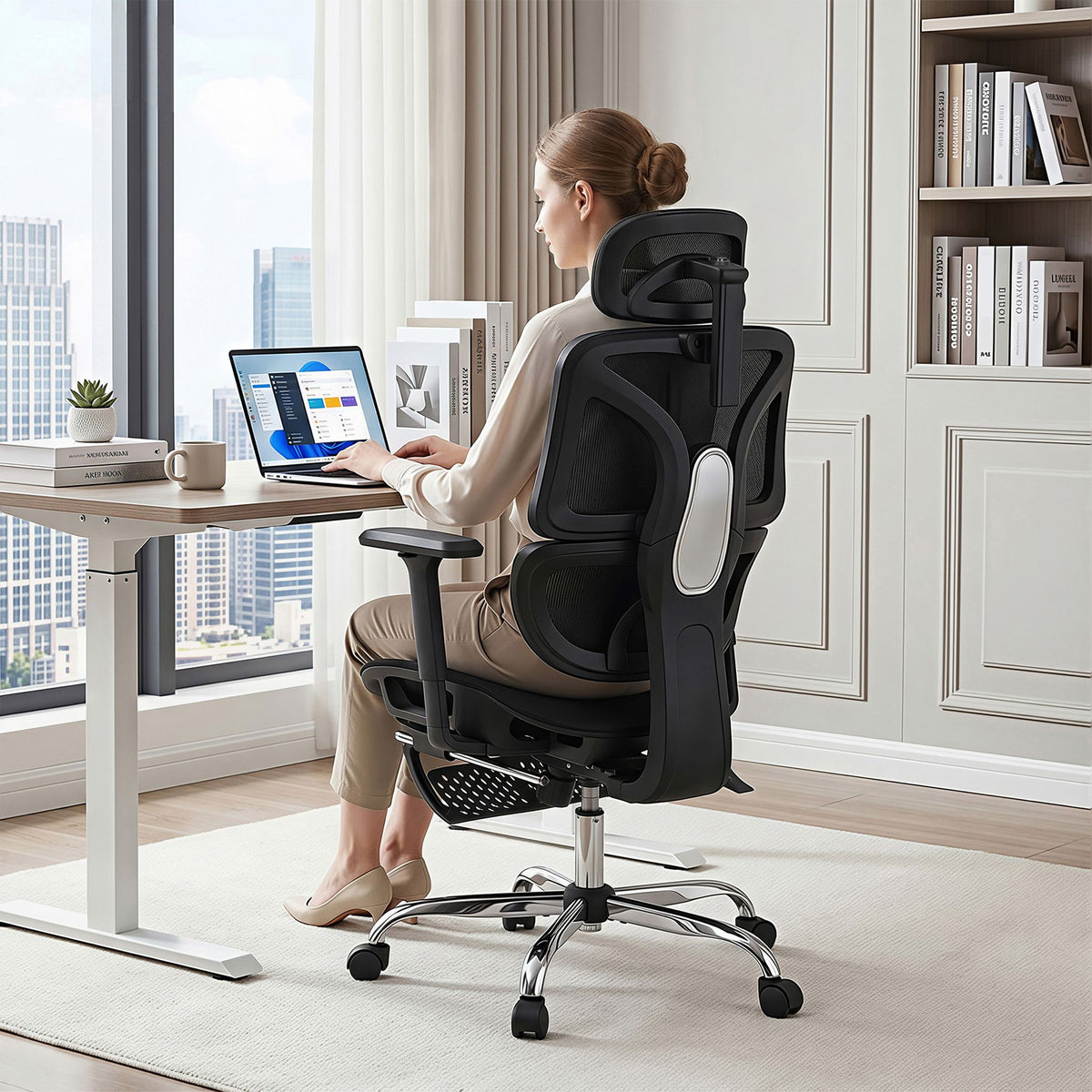 Artiss Ergonomic Office Chair Footrest Black-Furniture > Bar Stools & Chairs-PEROZ Accessories