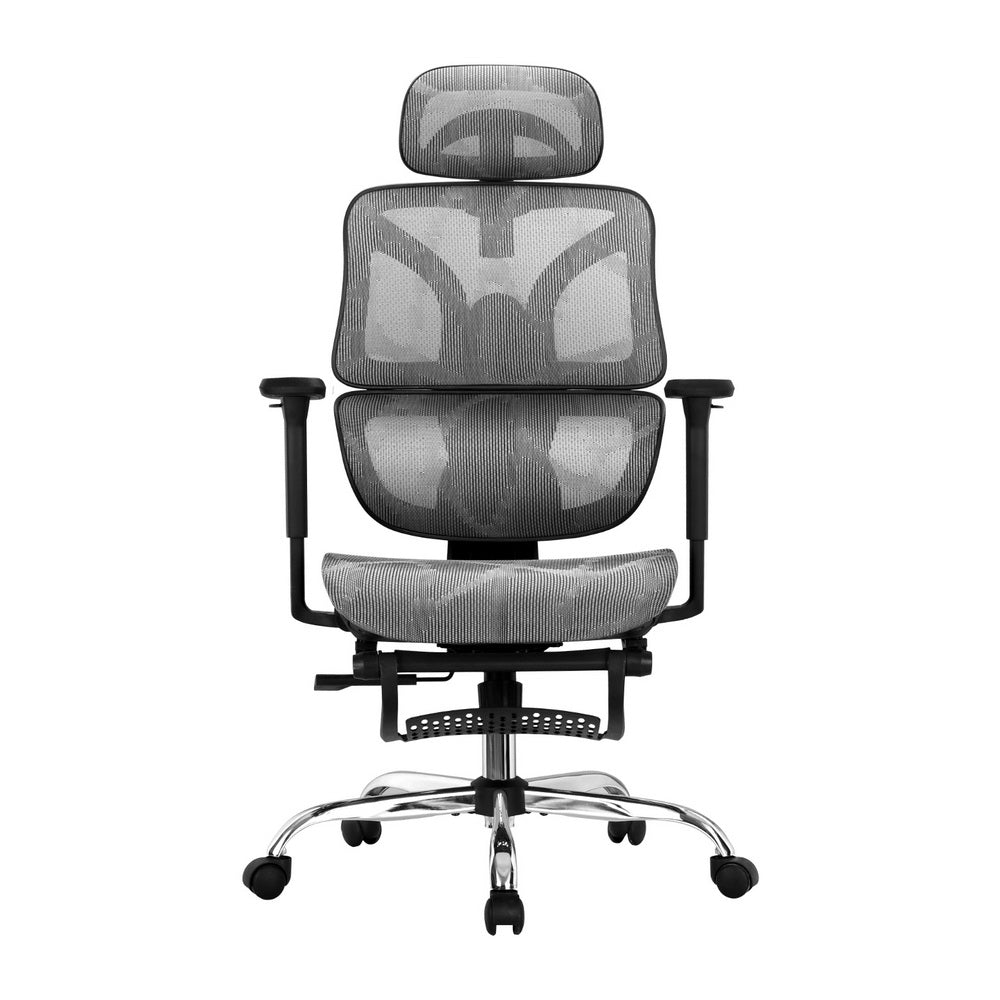 Artiss Ergonomic Office Chair Footrest Grey-Furniture > Bar Stools & Chairs-PEROZ Accessories