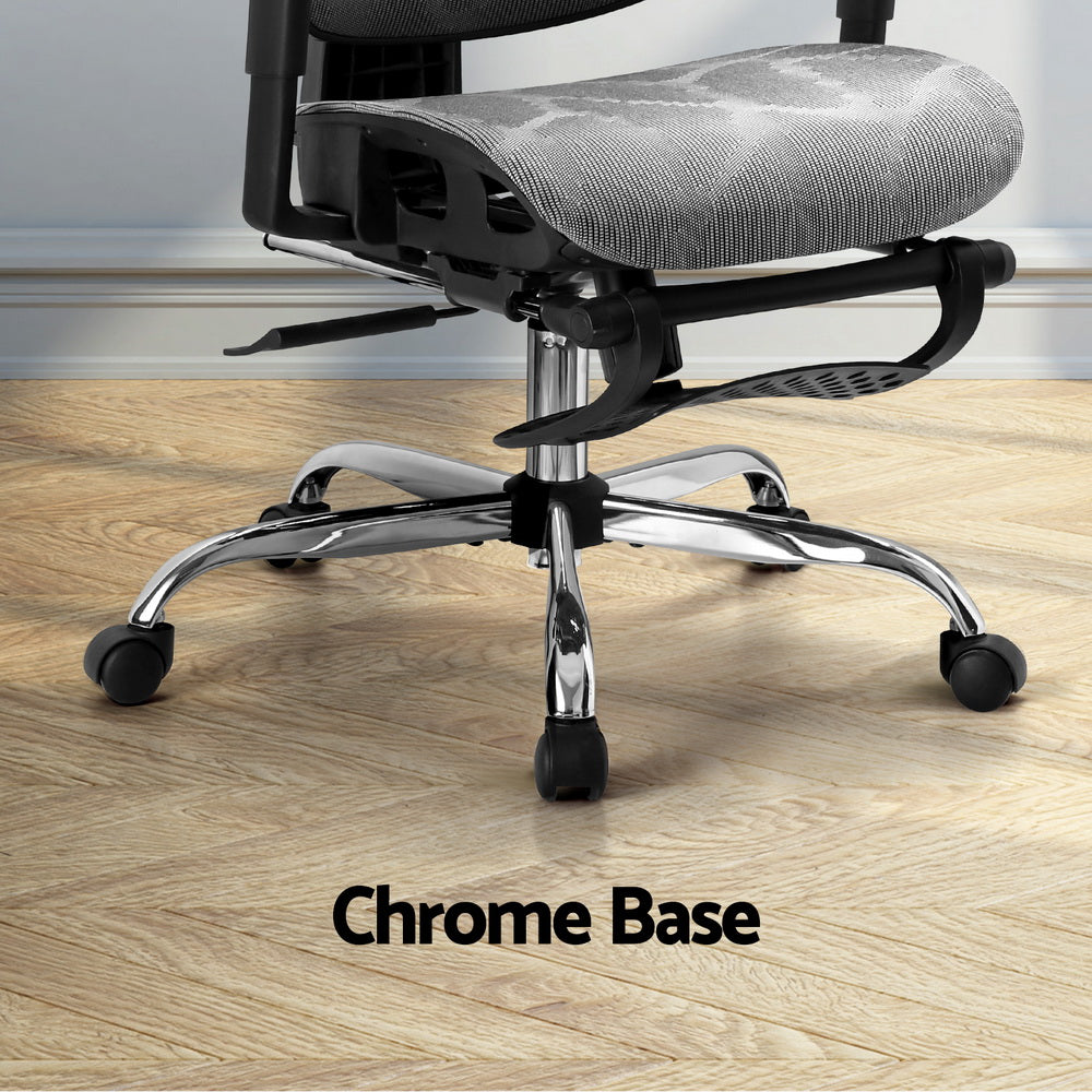 Artiss Ergonomic Office Chair Footrest Grey-Furniture > Bar Stools & Chairs-PEROZ Accessories