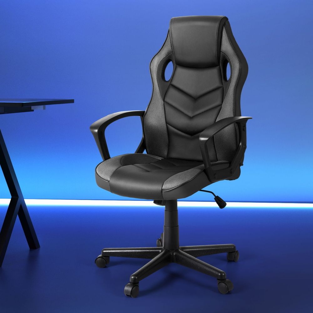 Artiss Gaming Office Chair Computer Chairs Grey-Furniture > Bar Stools & Chairs-PEROZ Accessories