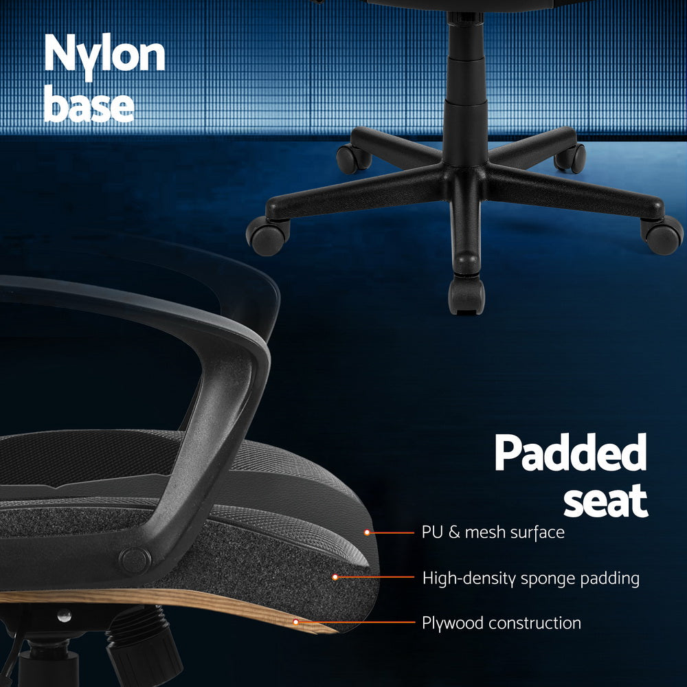 Artiss Gaming Office Chair Computer Chairs Grey-Furniture > Bar Stools & Chairs-PEROZ Accessories