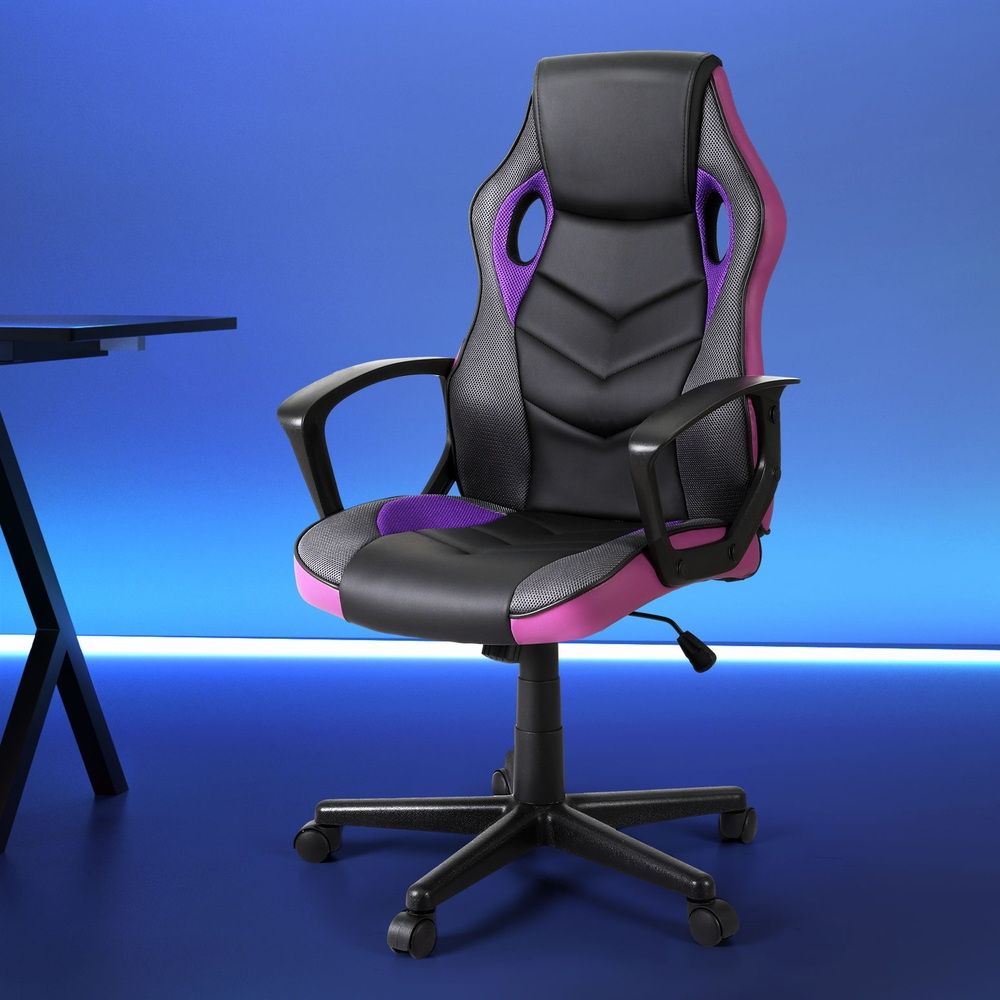 Artiss Gaming Office Chair Computer Chairs Purple-Furniture > Bar Stools & Chairs-PEROZ Accessories