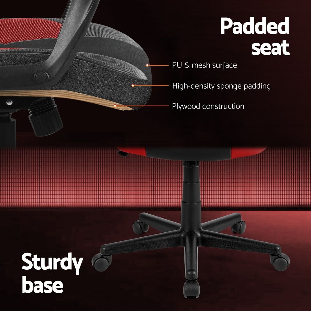 Artiss Gaming Office Chair Computer Chairs Red-Furniture > Bar Stools & Chairs-PEROZ Accessories