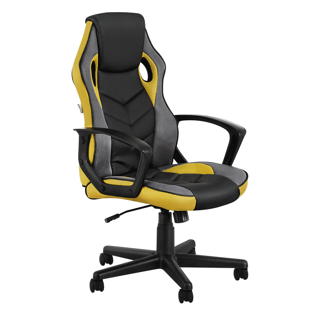 Artiss Gaming Office Chair Computer Executive Racing Chairs High Back Yellow-Furniture > Office-PEROZ Accessories