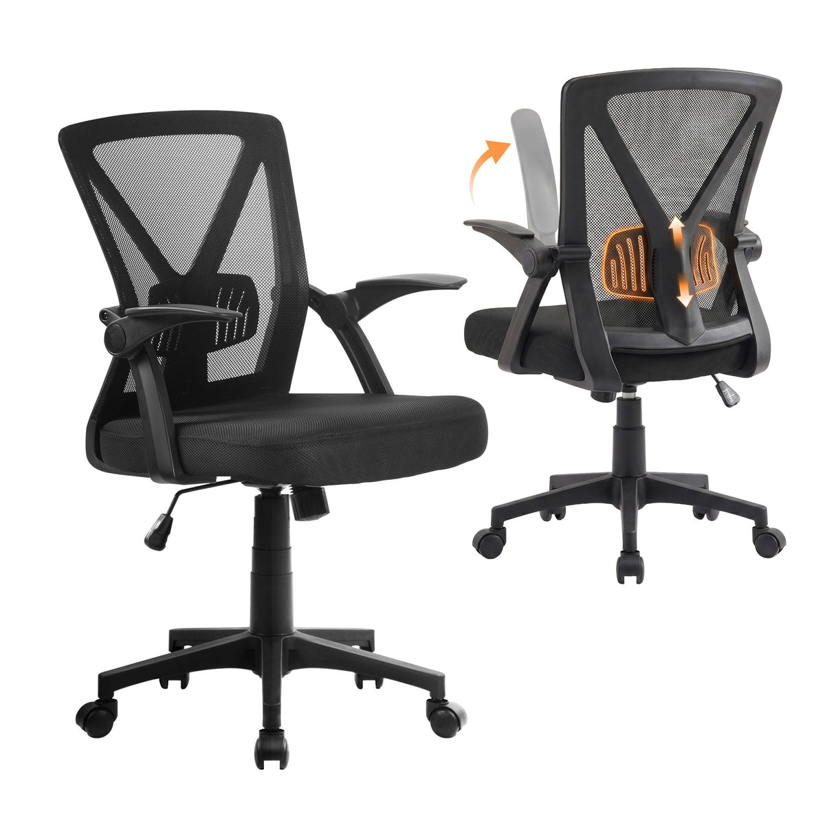 Artiss Mesh Office Chair Mid Back Black-Office Chairs-PEROZ Accessories