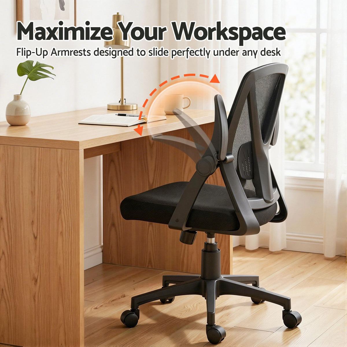 Artiss Mesh Office Chair Mid Back Black-Office Chairs-PEROZ Accessories