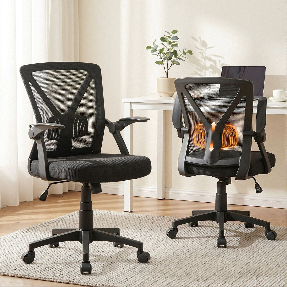 Artiss Mesh Office Chair Mid Back Black-Office Chairs-PEROZ Accessories