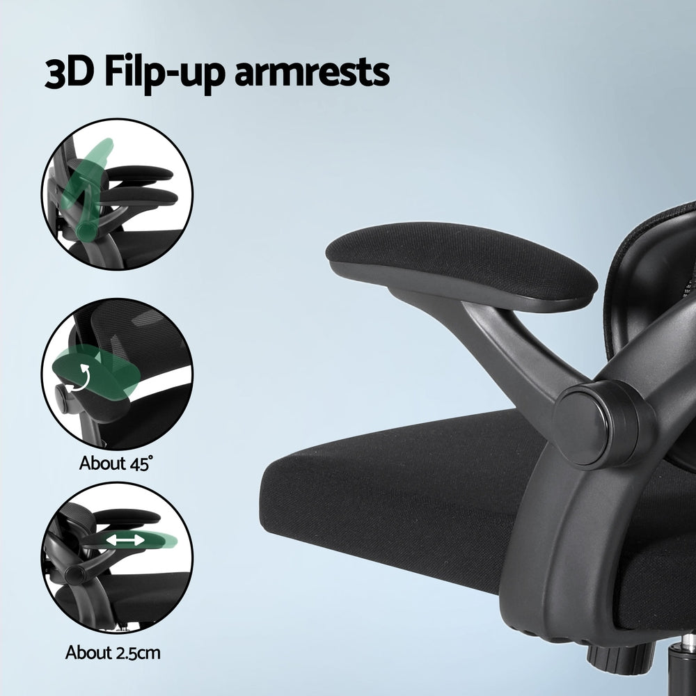 Artiss Ergonomic Office Chair Mesh Chairs Black-Furniture > Office > Office & Desk Chairs-PEROZ Accessories