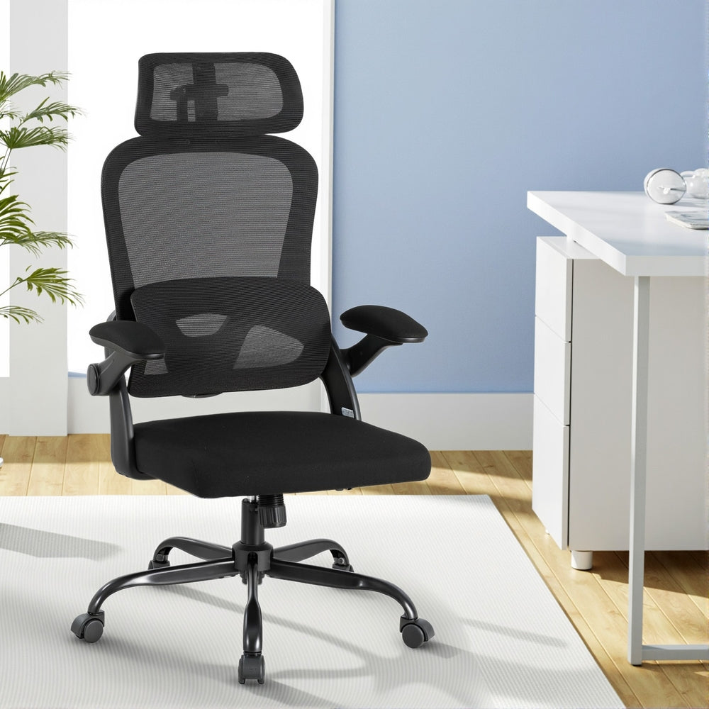 Artiss Ergonomic Office Chair Mesh Chairs Black-Furniture > Office > Office & Desk Chairs-PEROZ Accessories
