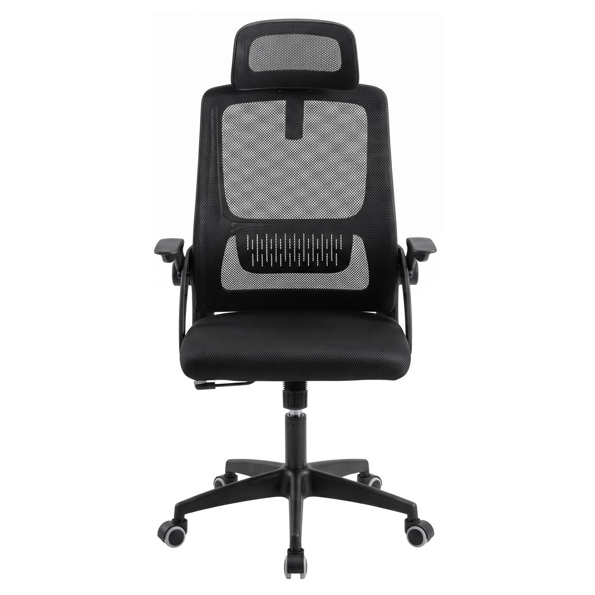 Artiss Ergonomic Office Chair Mesh Deak Chair with Flip-up Arms Adjustable Headrest Black-Furniture > Office > Office & Desk Chairs-PEROZ Accessories