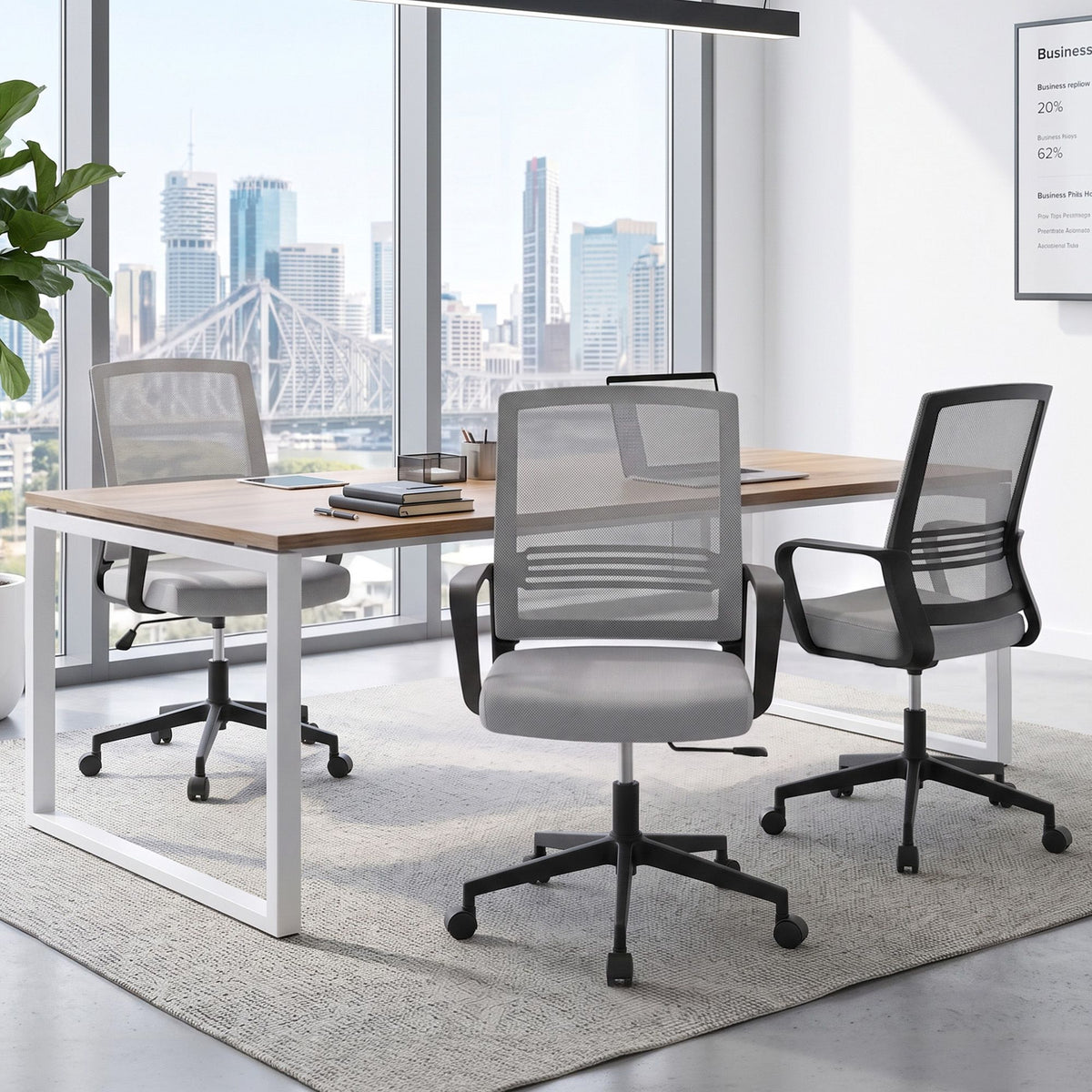 Artiss Mesh Office Chair Mid Back Grey-Office Chairs-PEROZ Accessories