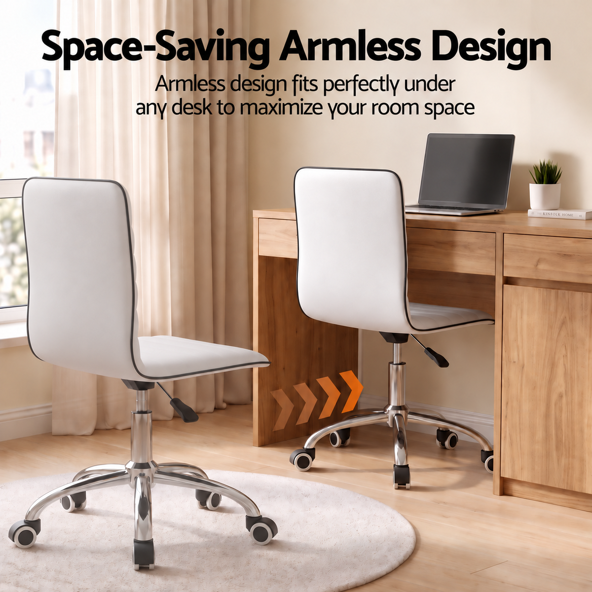 Artiss Office Chair Conference Chairs PU Leather Low Back White-Office Chairs-PEROZ Accessories